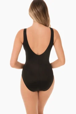 Crossover With Mesh One Piece Swimsuit