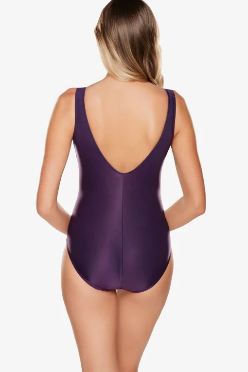 Crossover With Mesh One Piece Swimsuit