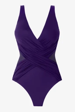 Crossover With Mesh One Piece Swimsuit