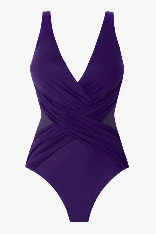 Crossover With Mesh One Piece Swimsuit