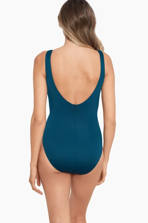 Crossover With Mesh One Piece Swimsuit