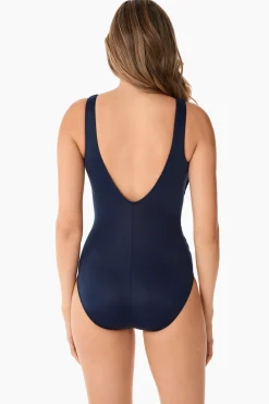 Crossover With Mesh One Piece Swimsuit