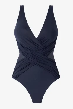 Crossover With Mesh One Piece Swimsuit