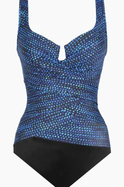 Dot Com Layered Escape One Piece Swimsuit