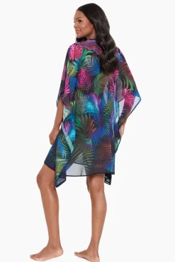 Pixel Palmas Caftan Swim Cover Up