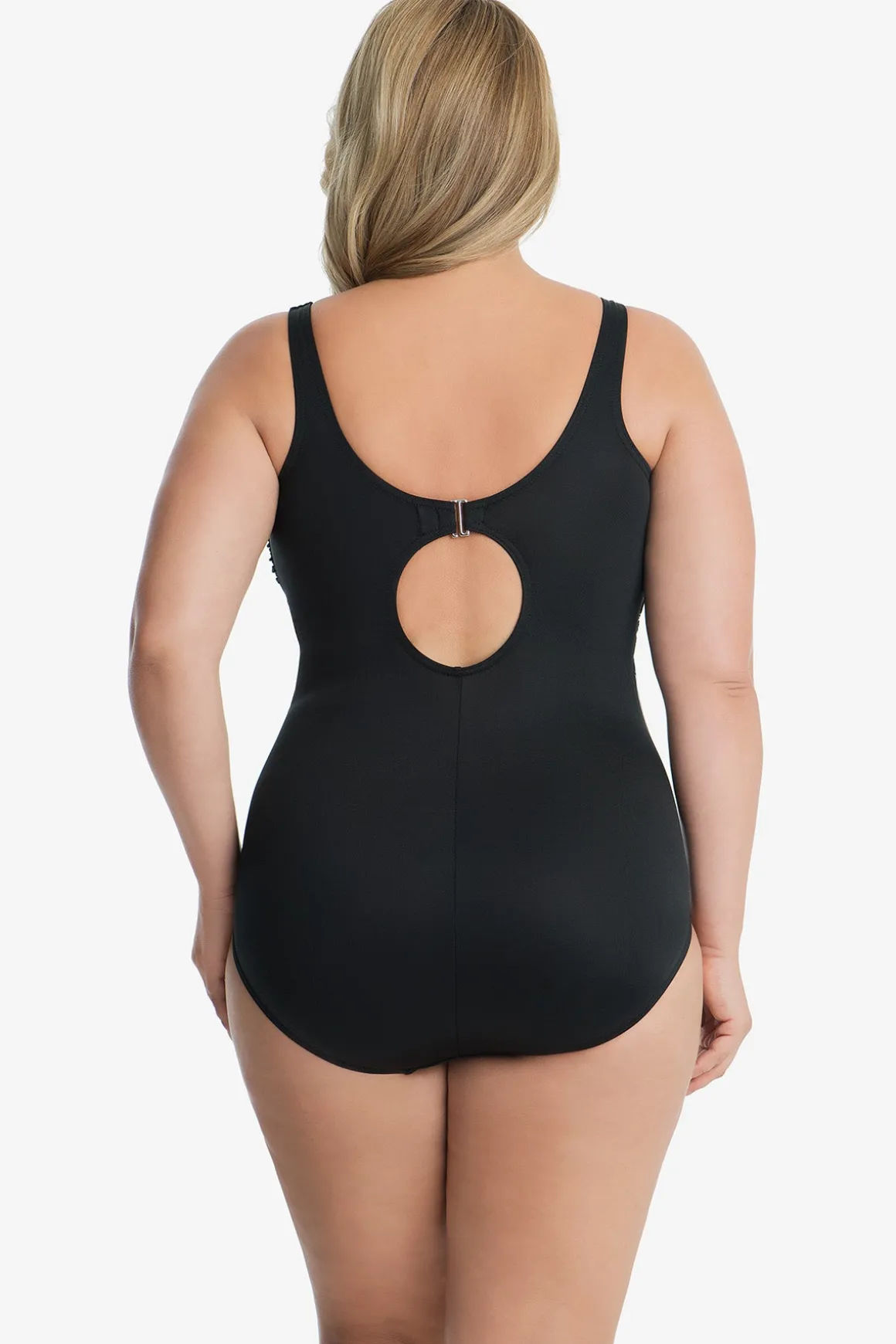 Plus Size Colorblock Helix One Piece Swimsuit