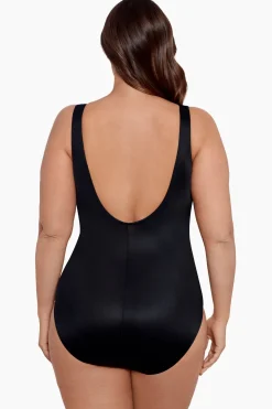 Plus Size Crossover One Piece Swimsuit