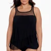 Plus Size Illusionists Mirage Underwire Tankini Top
