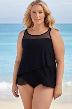 Plus Size Illusionists Mirage Underwire Tankini Top