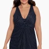 Plus Size Pin Point Marais One Piece Swim Dress