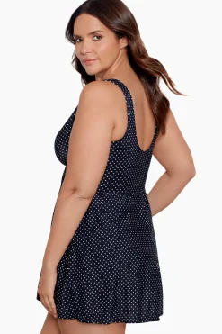 Plus Size Pin Point Marais One Piece Swim Dress
