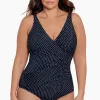 Plus Size Pin Point Oceanus One Piece Swimsuit