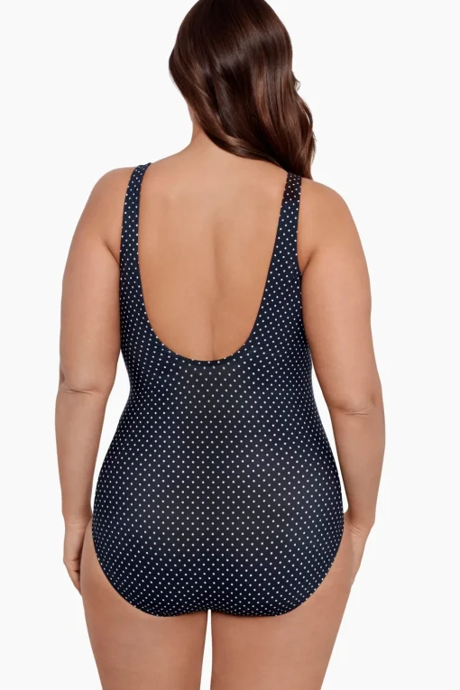 Plus Size Pin Point Oceanus One Piece Swimsuit