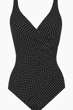 Plus Size Pin Point Oceanus One Piece Swimsuit