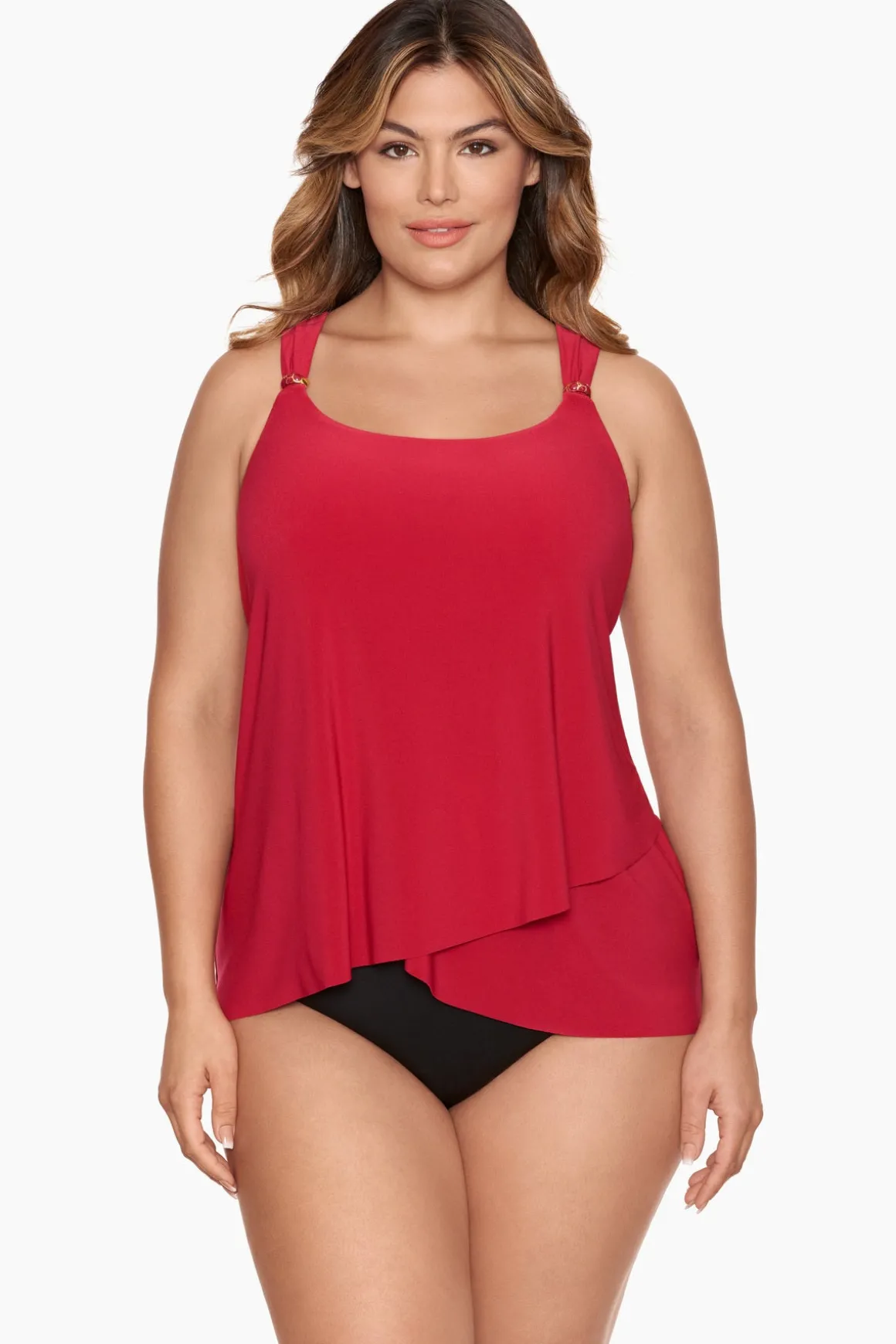 Plus Size Razzle Dazzle Underwire Tankini Top