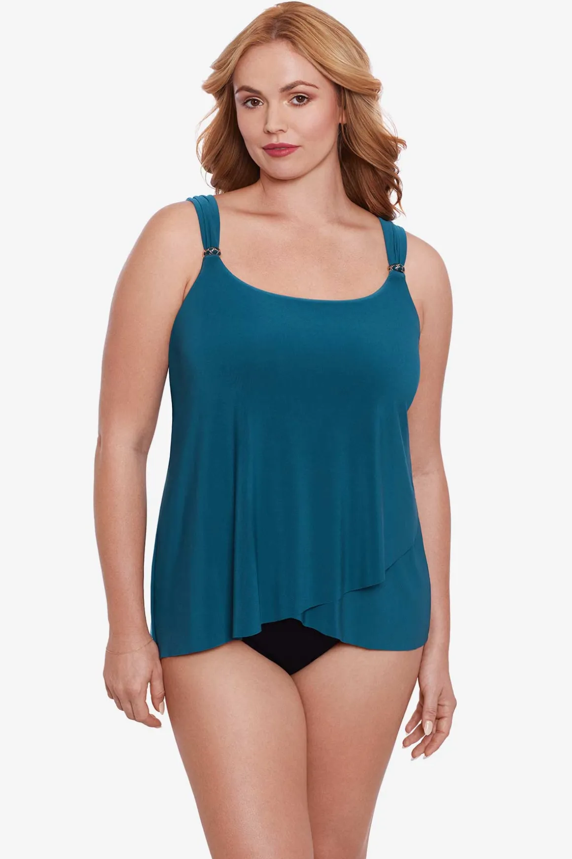 Plus Size Razzle Dazzle Underwire Tankini Top