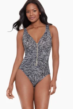 Shore Leave Zipt One Piece Swimsuit